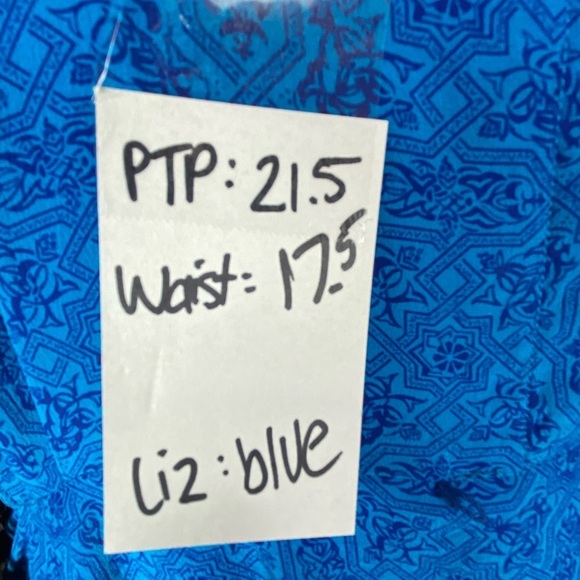 Liz Claiborne Geometric Vintage Shirt Dress Blue size Medium - Picture 9 of 16